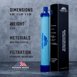 Ready Filter Personal Water Filter Straw | Backpacking Water Filter for Hiking & Camping | Portable Water Purifier Camping | Emergency Survival Gear & Camping Survival Kit | PrepWiseGear