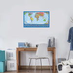 2 Pack - Laminated World Map Poster & USA Map Set - Equal Earth World Map Design Shows Continents at True Relative Size - US Map 18? X 29? | PrepWiseGear