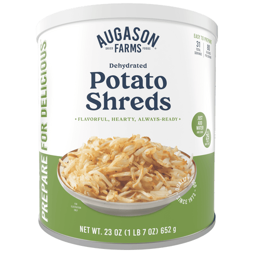 Dehydrated Potato Shreds Can, 31 Servings, Gluten Free Survival Food with 25 Year Shelf Life - Freeze Dried Emergency Food Supply for Camping, Prep & Everyday Meals