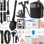 Survival Kit and First Aid Kit, 138 Pcs Survival Gear and Equipment with Molle Pouch, Camping Accessories, Gifts for Men Women Outdoor Fishing Hunting Camping | PrepWiseGear