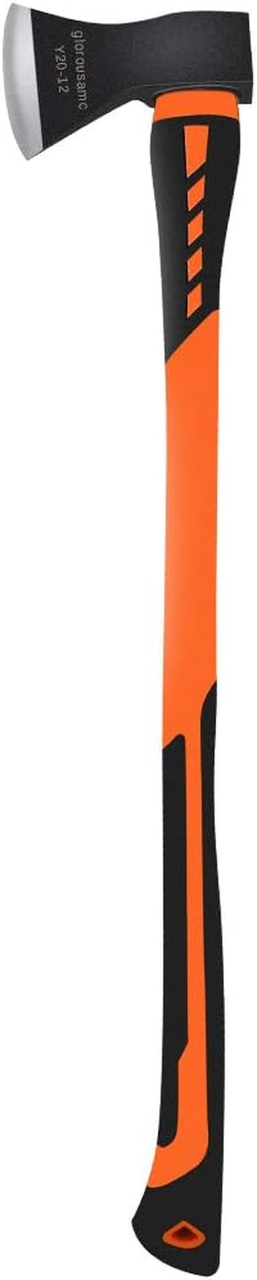Chopping Axe, Hand Axe, Camp Hatchet for Splitting Kindling and Chopping Branches, Wood Chopping Axe 5.5 Lb with 36-In Fiberglass Handle