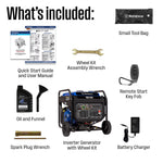 10,000 Peak Watt Portable Inverter Generator, Gas Powered, Remote Start with CO Sensor | PrepWiseGear