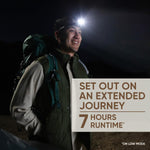 Jeep HM-2100 Headlamp Rechargeable, Hybrid Power Source Head Lamp, IPX4 Water-Resistant, Bright Rechargeable Headlamp, USB-C Cable Included