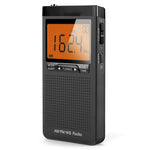 AM FM NOAA Mini Portable Radio Weather Radio Mini Pocket Radio Excellent Reception Large LCD Screen Digtail Alarm Clock Radios
