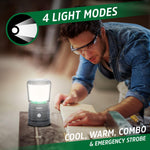 LED Camping Lantern X1000, Bright and Rugged Tent Light, Water-Resistant Rechargeable Lantern for Camping, Hiking, Fishing, Emergency, Portable Light (USB Cable Included)