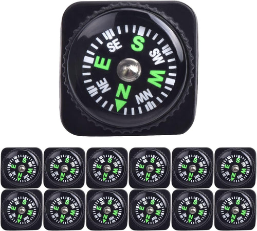 15Pcs Slip-On Wrist Compass Hard Shell Liquid Filled Mini Small Button Compass Paracord Bracelet for Outdoor Hiking Survival Wrist Watch Band 3/4" (20Mm) | PrepWiseGear
