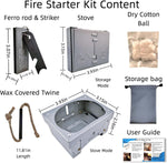 Survival Fire Starter Kit - Ferro Rod & Magnesium Fire Starter Compact Solo Stove with Flint and Steel to Firestarter Fireplace Pit for Outdoor Camping Bushcraft Hiking Emergency Gadgets