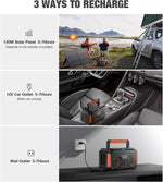 500W Portable Power Station 444Wh Solar Generator with 110V Pure Sine Wave AC Outlet/Pd60W, 1000W Peak Power Station for Camping Trip RV Outdoor Home Emergency Backup & Solar Powered