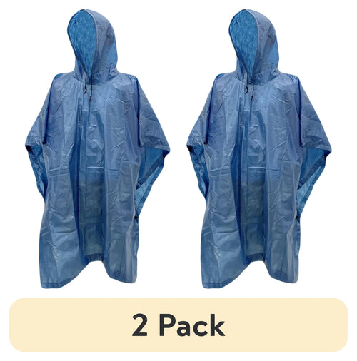 (2 Pack)  Adult Emergency Poncho, Lightweight & Breathable Raincoat, One-Size | PrepWiseGear