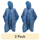 Adult Emergency Rain Poncho - 2 Pack