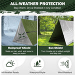 Emergency Survival Tent Life Shelter - 2 Person Mylar Emergency Shelter Tube Tent with Emergency Whistle & Paracord, All-Weather Essential Survival Gear for Camping, Hiking & Survival Kits | PrepWiseGear