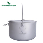 Titanium Pot Camping Cookware Hanging Soup Pot with Lid Outdoor Cooking Kit Lightweight Kitchen Ware Tableware
