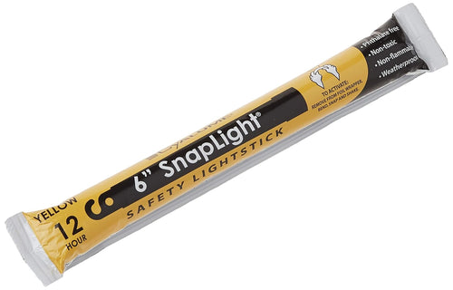 Yellow Emergency Glow Sticks - Premium 6” Snaplight Survival Glow Sticks with 8 Hour Duration for Use as Emergency Flares and Hiking Safety Gear (Bulk Pack of 20 Safety Glow Sticks) | PrepWiseGear