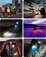 Headlamps Rechargeable with Red Light 2 Pack, Wide Beam Running LED Head Lamp for Adults, Headlights for Head with Motion Sensor, Hard Hat Light for Running, Camping, Hiking, Hunting, Fishing