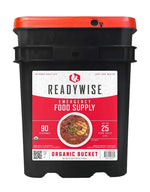 Emergency Food Supply - 90 Servings Organic Bucket, Protein Meals, Dehydrated & Freeze Dried Survival Food for Backpacking, Camping Essentials & Prepping Supplies, up to 25 Year Shelf Life | PrepWiseGear