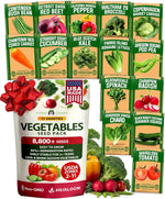 15 Variety Survival Seed Vault 8,800+ Heirloom Non-Gmo Vegetable Seeds for Planting, High Germination, Complete Garden Starter Kit, Prepper Survival Gear, Indoor Outdoor