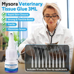 Veterinary Surgical Skin Glue, Strong Surgical Adhesive with 10 Precise Applicators, Blue Tinted Fast Acting Waterproof Wound Closure for Pets Dogs Cats, Pain Free & Stress Free(1 Pack,3Ml)
