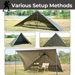 Lightweight Poncho Shelter, Solitary Shelter Cape Silnylon Emergency Survival Shelter Ultralight Minimalist Shelter for Camping Hiking Backpacking Bug Out Bag | PrepWiseGear