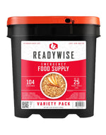 Emergency Food Supply - 104 Servings Variety Pack Bucket, Protein Meals, Dehydrated & Freeze Dried Food for Backpacking, Camping Essentials & Prepping Supplies, up to 25 Year Shelf Life | PrepWiseGear