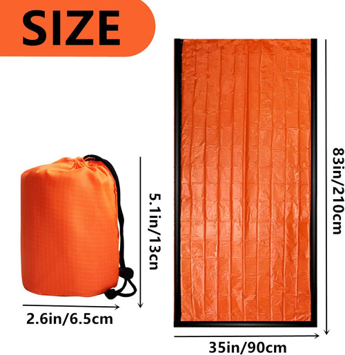 2 Pack Emergency Sleeping Bag, Mylar Emergency Blanket, Waterproof Lightweight Survival Shelter Blanket, Portable Survival Thermal Bivy Sack for Outdoor Camping Hiking Adventure | PrepWiseGear