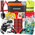 Car Emergency Kit with Air Compressor,Roadside Emergency Car Kit for Vehicles Auto Truck with Jumper Cables,Winter Car Safety Kit with Folding Shovel Car Repair Tool Set First Aid Kit Blanket Tow Rope | PrepWiseGear