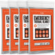 Mylar Space Blankets - 4 Pack, Survival Kit