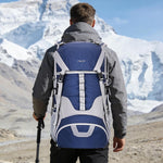 50L Hiking Backpack, Waterproof Camping Backpack with Rain Cover for Men Women, Lightweight Sport Daypack for Outdoor Camping Travel, Navy Blue