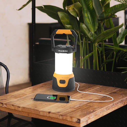 Rechargeable LED Camping Lantern with Power Bank Function, 1000 Lumens Camping Lights, 5 Lighting Modes, Ideal for Power Outages, Emergencies, Hurricane, Home and More