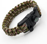 8 Pack Emergency Survival Bracelet with Whistle and Compass,Survival Kit,Wildness Emergency Survival Kit for Camping,Outdoor Travel, Hiking | PrepWiseGear