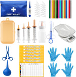 52Pcs Puppy Whelping Supplies,Whelping Kit,Puppies Birth,Kitten Dog Supplies,Puppy Kit,Bottle Feeding Kit for Newborn Puppy, Puppy Whelping Collars,Tube,Cord Clamps,Gloves,Digital Thermometer Scale