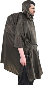 Hooded Rain Poncho, Silnylon Rain Coat Versatile Survival Shelter Waterproof Breathable Lightweight Poncho | PrepWiseGear