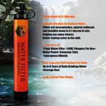 High-Capacity Survival Water Filter Straw Kit with Emergency Whistle, Lightweight Reusable Portable Water Straw for Camping, Hiking, Backpacking & Emergency Preparedness(1 Pack) | PrepWiseGear