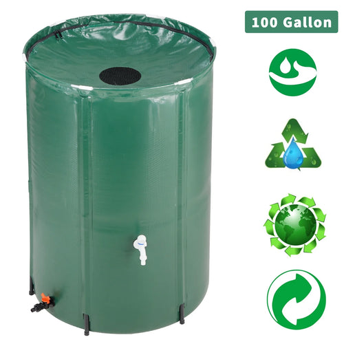100 Gallon Collapsible Rain Barrel, Portable Water Storage Tank