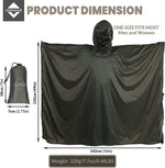 Hooded Rain Poncho, Silnylon Rain Coat Versatile Survival Shelter Waterproof Breathable Lightweight Poncho | PrepWiseGear