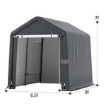 6.5 Ft. X 8 Ft. Gray Portable Outdoor Storage Shelter | PrepWiseGear