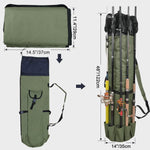 Fishing Rod Bag Pole Holder, Portable Fishing Rod Case Carrier Canvas Pole Storage Bag Travel Carry Case Waterproof Fishing Tackle Gear Organizer | PrepWiseGear