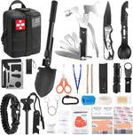 Gifts for Men Fathers Day Dad, Survival Kit, 150 PCS Survival Gear and Supplies Equipment with Trauma Bag, Molle Pouch Emergency Kit for Outdoor Camping, Hunting, Car, Home, Earthquake, Adventures | PrepWiseGear