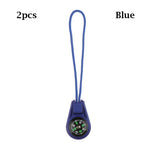 2Pcs EDC Mini Compas with Zipper Tail Rope Paracord Bracelet Gear Survival Keychain Camping Hiking Pocket Compasses Outdoor Tool | PrepWiseGear