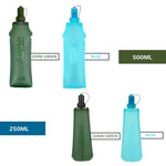TPU Folding Soft Flask Sport Water Bottle Running Camping Hiking Water Bag Collapsible Drink Water Bottle Water Bag