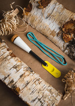 | Z?nden PRO Ferro Rod Fire Starter Survival Tool ? up to 15,000 Strikes, 3/8" Thick Fire Steel with Wood Handle, Striker & Lanyard ? Waterproof Camping Essentials (Alotta Colada)