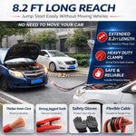 Car Roadside Emergency Kit, with Jumper Cables Automotive Kit,Car Safety Roadside Assistance Kit Headlamp,Tow Straps, Safety Hammers, Rainwear, Gloves.Black