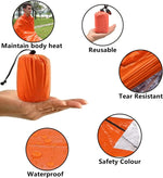 2 Pack Emergency Sleeping Bag, Mylar Emergency Blanket, Waterproof Lightweight Survival Shelter Blanket, Portable Survival Thermal Bivy Sack for Outdoor Camping Hiking Adventure | PrepWiseGear