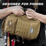 Fishing Backpack Tackle Sling Bag -Lightweight Sling Tackle Storage Bag- Fishing Backpack with Rod Holder Gifts for Men