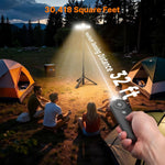 Camping Lights with Remote, 18000Mah Rechargeable Camping Lantern & LED Work Light, Detachable Tripod Stand up to 6.7 Ft, 3 Lamp Heads for Camping Essentials & Emergency, Black