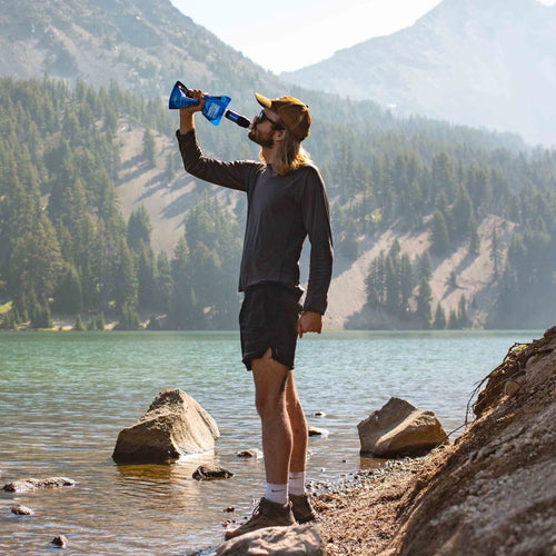 Products SP129 Squeeze Water Filtration System W/ Two 32-Oz Squeeze Pouches, Straw, and Hydration Pack Adapter | PrepWiseGear