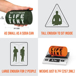 Survival Life Tent • 2 Person Mylar Emergency Shelter Tube Tent + Paracord • All-Weather Protection for Camping, Hiking, & Survival Kits • Includes Emergency Whistle | PrepWiseGear