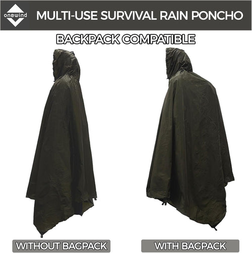 Lightweight Poncho Shelter, Solitary Shelter Cape Silnylon Emergency Survival Shelter Ultralight Minimalist Shelter for Camping Hiking Backpacking Bug Out Bag | PrepWiseGear