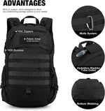 Small Tactical Backpack,Molle Hiking Backpack for Backpacking,Cycling and Biking,15L/25L Backpack | PrepWiseGear