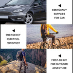 300Piece Travel First Aid Emergency Kit Home Essentials Hiking Survival Essential Kit for Outdoor Adventure Mini First Aid Kit for Backpack, Black | PrepWiseGear