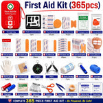 First Aid Kit & Survival Kit, 400 Pieces with Essential Supplies for Car, Camping, Home, Boat, Car, Sports, Emergency Kit, 2 in 1 First Aid by | PrepWiseGear